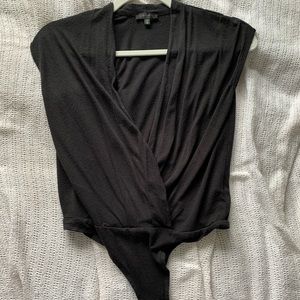 Black low cut thong bodysuit from Dynamite